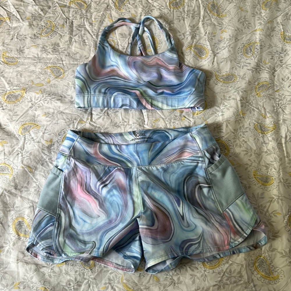 ATHLETA girl marble workout set